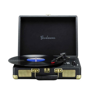 九成新 Goodmans Ealing Turntable 英國手提箱黑膠唱片機-黑色