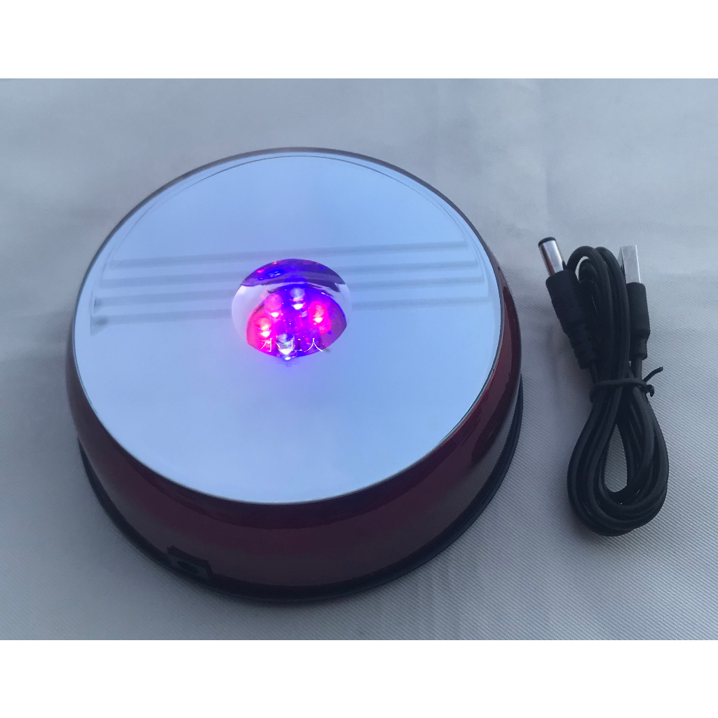 【蝦米米】旋轉燈座 10.5公分水晶鏡面搭配LED燈光效果 七彩顏色 看起來更迷人