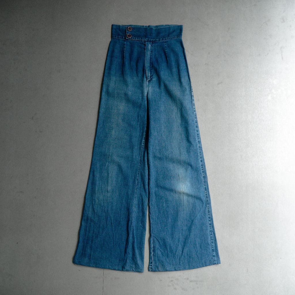 《白木11》70S SEARS FLARE DENIM 美國製 女裝 淺藍 高腰 寬版 丹寧 靴型 喇叭褲