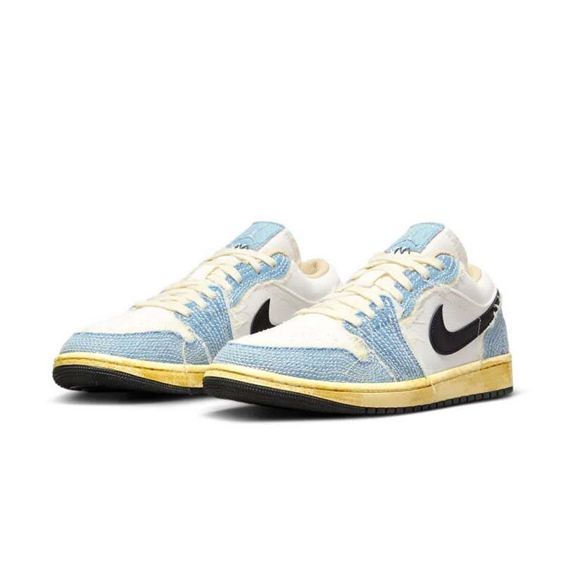 GOSPEL【Air Jordan 1 Low "Sashiko"】牛仔布 丹寧 車縫線 藍 男鞋 FN7670-493