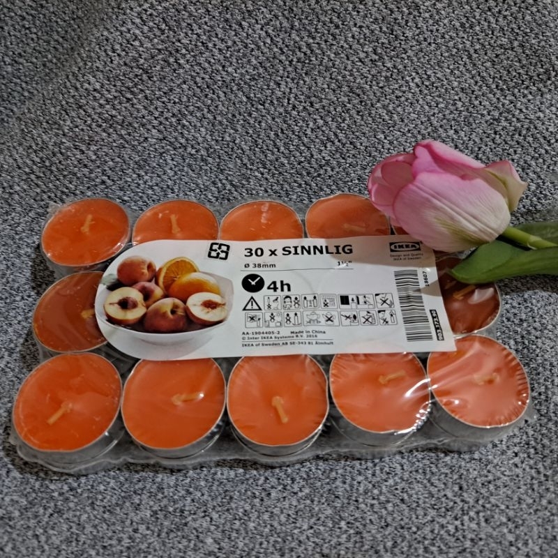 IK099-2_2 IKEA SINNLIG 香氛小蠟燭 桃子，橘子 1顆顆賣