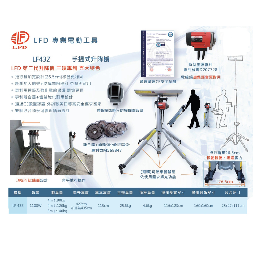 出租＊小鐵五金＊電動工具 租借 手提式 升降架 升降機 可遙控 重物升降 冷氣 室外機LFD LF43Z