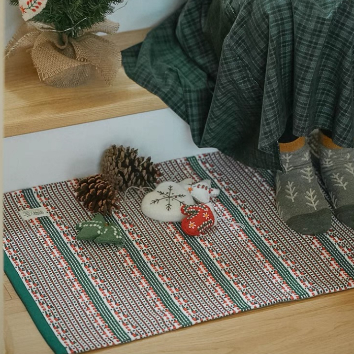 手工編織北歐風地墊 地毯 防滑墊 客廳衛浴廚房地墊 踩腳墊 腳踏墊 聖誕節禮物 交換禮物 贈品 尾牙