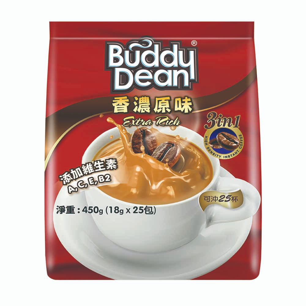 【美味大師】Buddy dean 三合一咖啡-香濃原味(18gx25包入)
