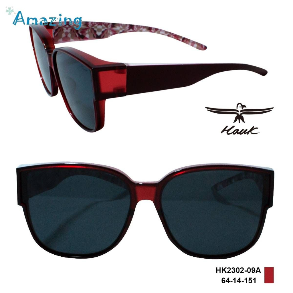 ✨Amazing🎁 HAWK 明星風範款時尚太陽眼鏡 搭配高品質偏光鏡片 公司貨 有保固 墨鏡 可單戴外掛 HK2302