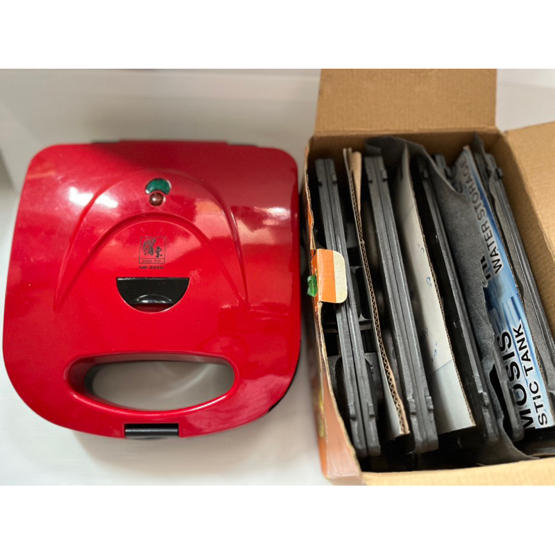 鍋寶 MF-2250 日式多功能鬆餅機及烤盤組 紅色 二手