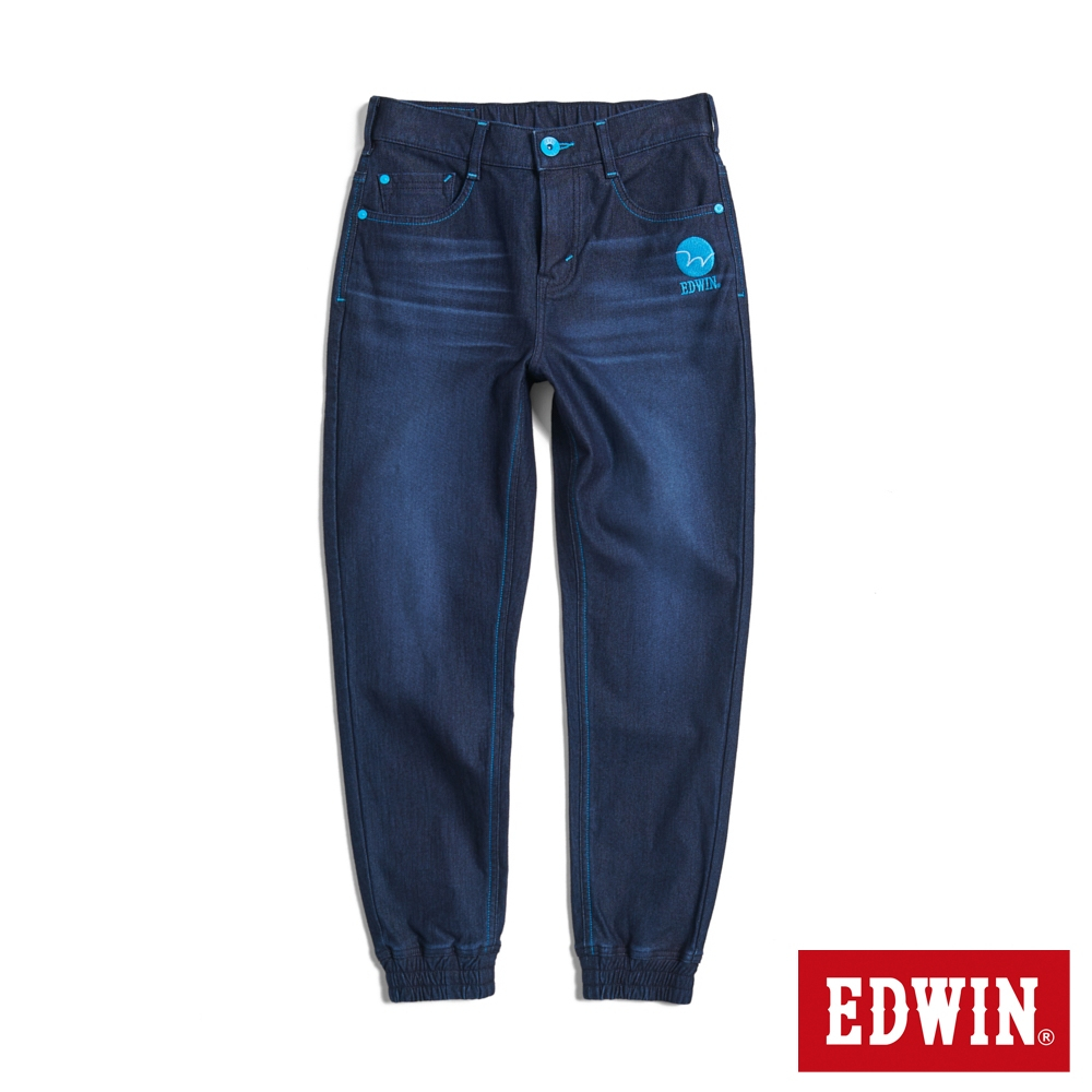 EDWIN  EDGE x JERSEYS迦績 超彈力錐形束口牛仔褲(原藍磨)-女款