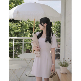 mood made正韓 摯愛洋裝♡人間香奈兒絲綢洋裝 玫瑰淡粉色 氣質短洋裝 韓國ops婚禮穿搭