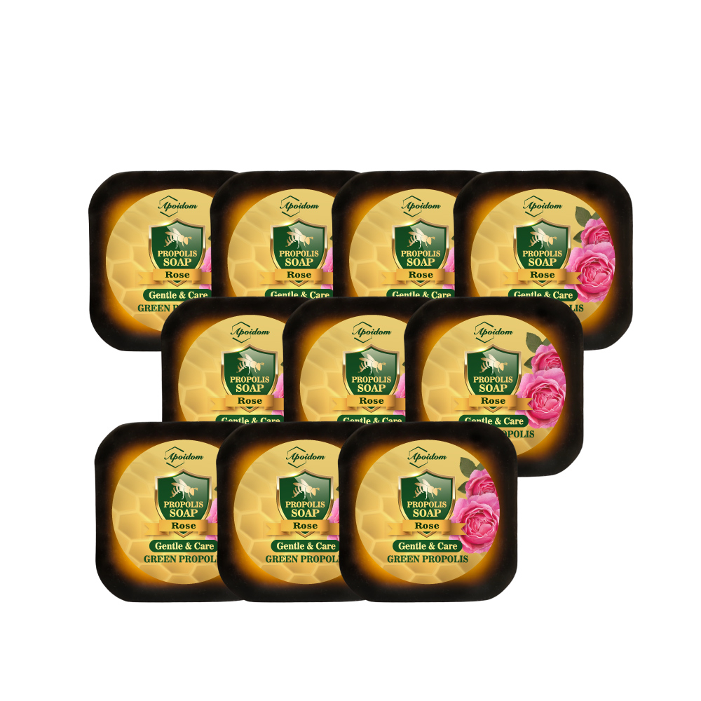 Apoidom亞波盾 綠蜂膠玫瑰皂10入組 100g/個 -市價$1,800