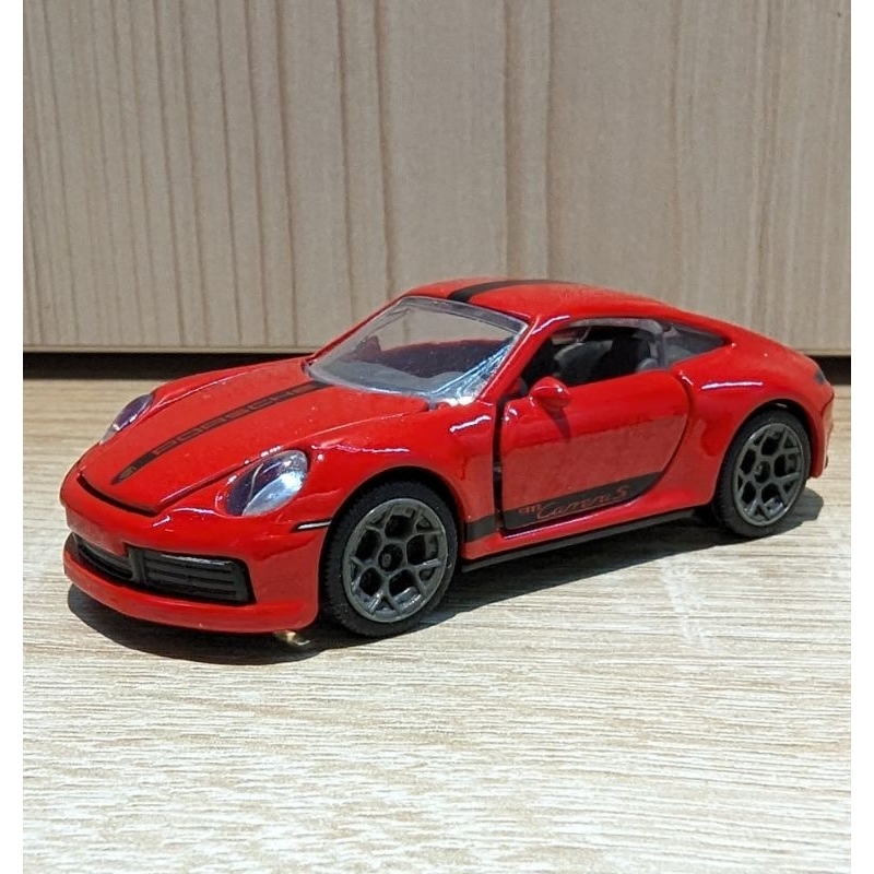 1/64 無原裝盒 Majorette 美捷輪 Porsche 保時捷 911 Carrera S 紅色