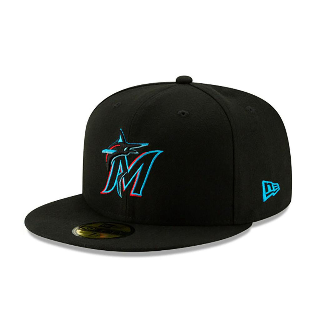 【NEW ERA】MLB 邁阿密 馬林魚 59FIFTY 正式球員帽 通用 經典黑 棒球帽【ANGEL NEW ERA】