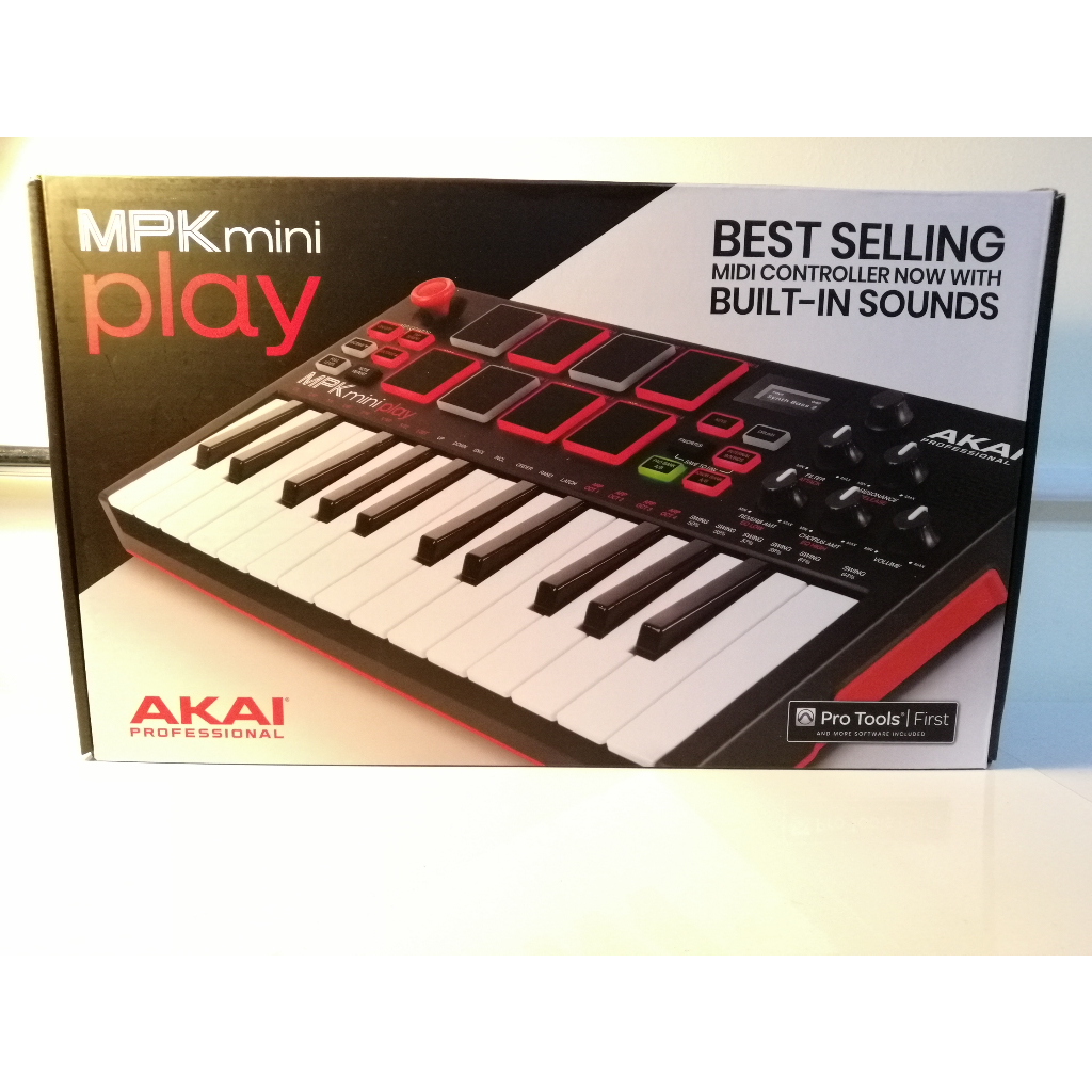 AKAI【原廠盒裝】MPK Mini Play內建喇叭/可用電池 MIDI鍵盤合成器/控制器/美國原裝進口(原價6000