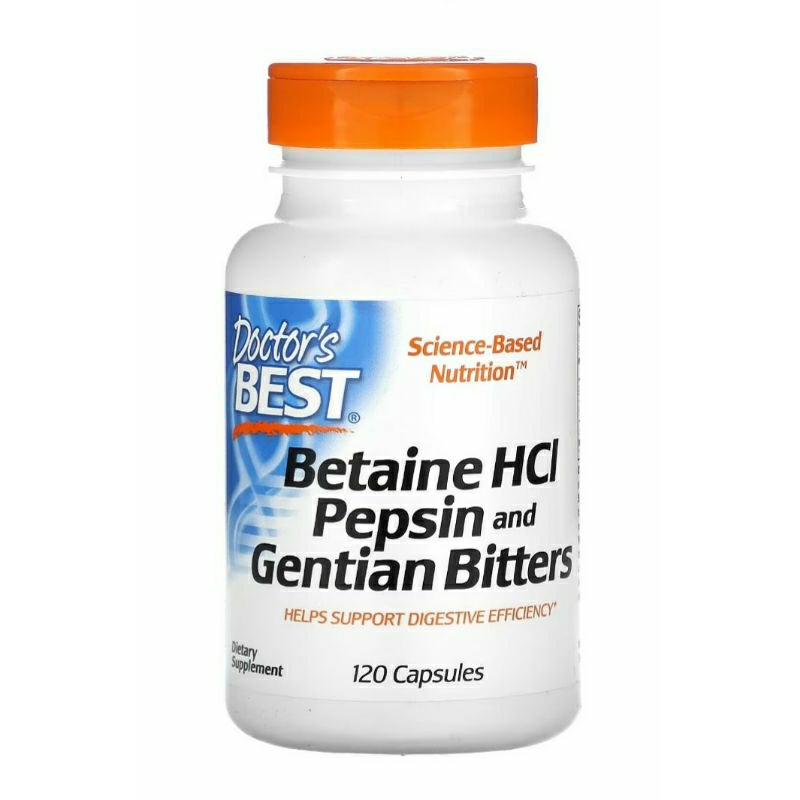 【美國原裝現貨】Doctor's Best 鹽酸甜菜鹼 Betaine HCl Pepsin 120顆膠囊