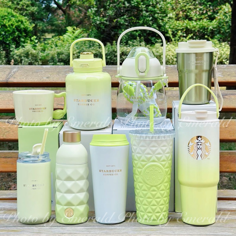 預購 上海星巴克🍏2023 蘋果綠 綠色 青綠色 馬克杯 冷水壺 水壺 吸管杯 保溫瓶 保溫杯 不銹鋼杯 隨行杯