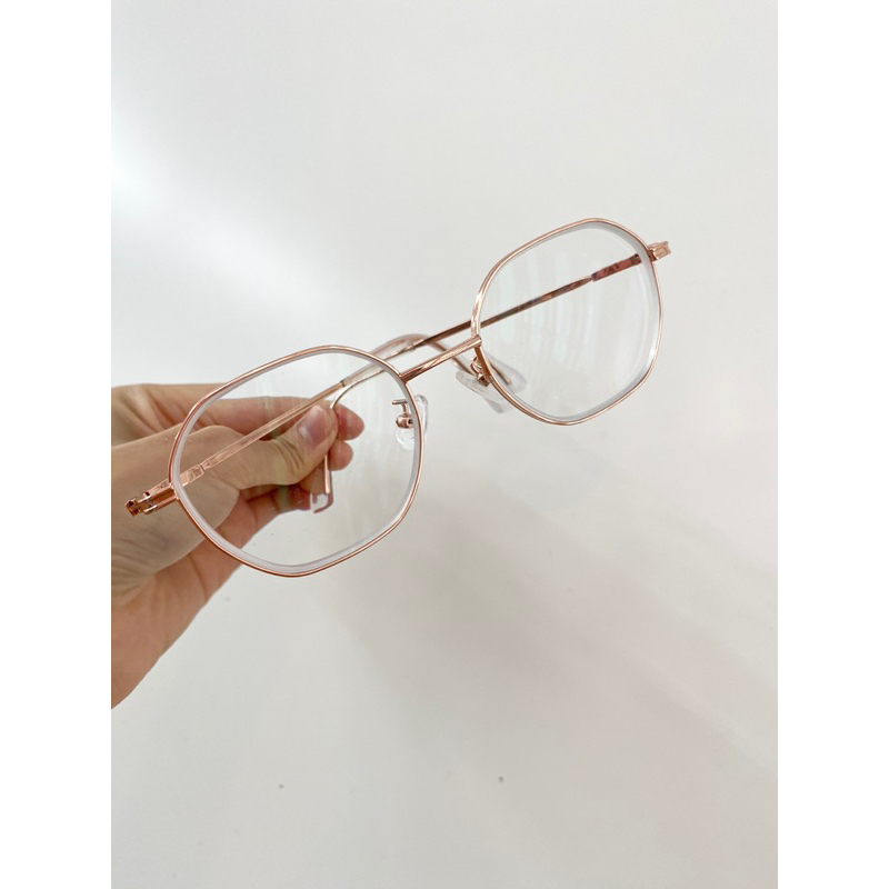 仁愛眼鏡 眼鏡布 鏡框 造型眼鏡 贈眼鏡盒 金屬框 大框眼鏡 玫瑰金
