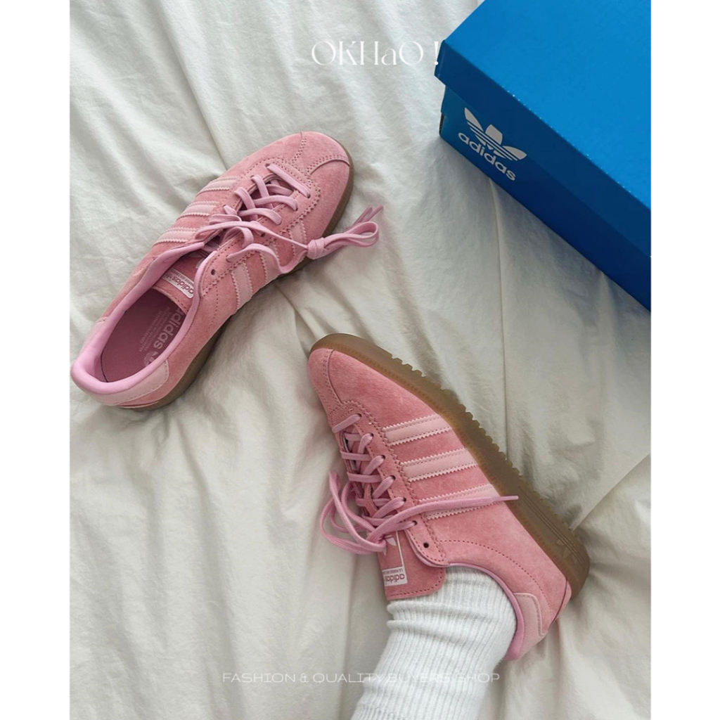 OKHaO！Adidas Originals Bermuda 粉色 淺粉 馬卡龍 焦糖底 德訓鞋 GY7386
