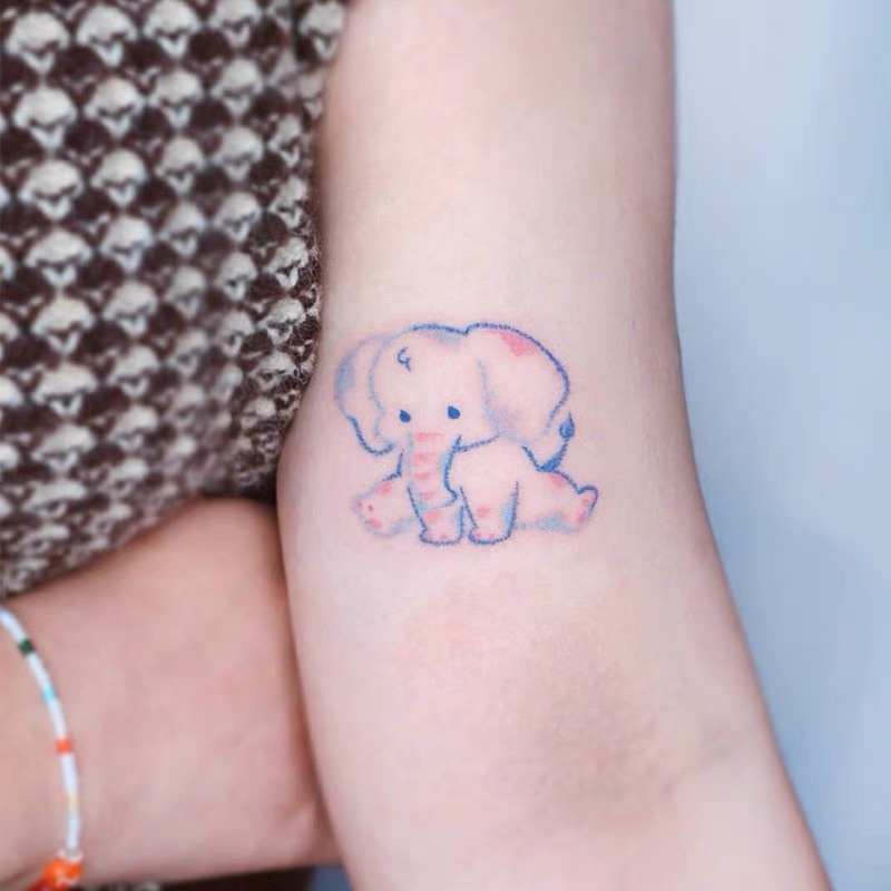 -PETIT BAZAR- 日系 大象 紋身貼紙 假刺青 防水 單張