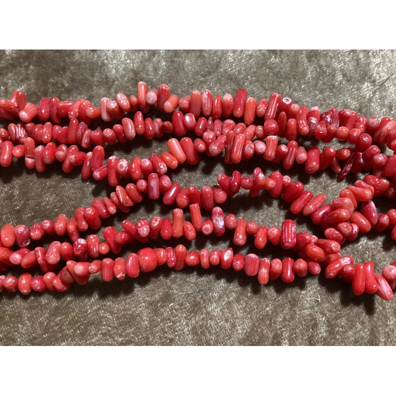 材料 DIY 手作 耳環 項鍊 手鍊 飾品 5-11.5mm 天然 紅色 染色 圓潤 海竹 珊瑚 珠子 $79/條