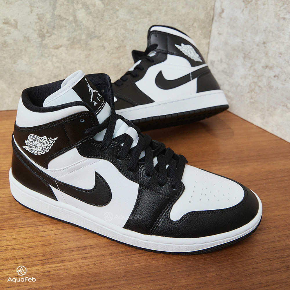 Nike Jordan 1 Mid Panda 男女 黑白 熊貓 喬丹 經典 中筒 休閒鞋 DV0991-101