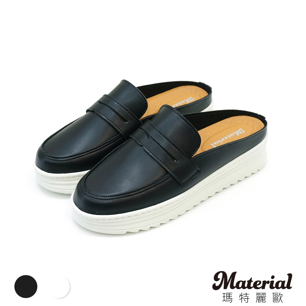 Material瑪特麗歐 【全尺碼23-27】 穆勒鞋 MIT簡約厚底懶人鞋 T52913