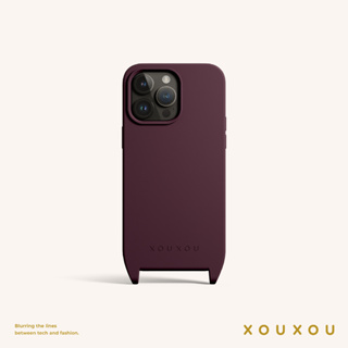 XOUXOU / FARBE 掛繩款手機殼-勃根地紫Burgundy 【iPhone 14/iPhone 15系列】