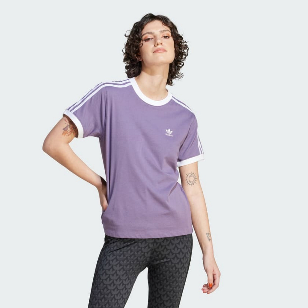 ADIDAS 短袖上衣 3 STRIPES TEE 女-紫-IL3868 (現貨)
