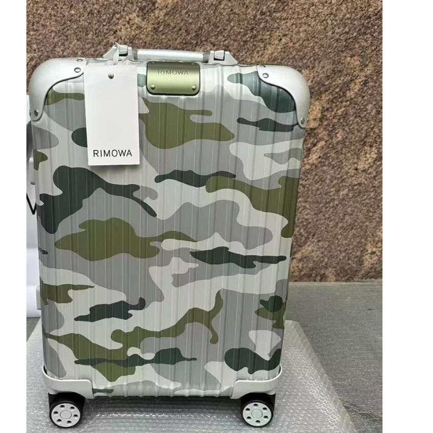 98成新 RIMOWA Original 21吋 限定款 綠色/粉色 迷彩 登機箱 鋁鎂合金材質 塗鴉 行李箱 拉桿