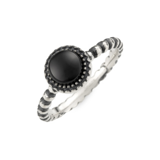 【IR】黑硫個性 純銀 女款戒指飾品