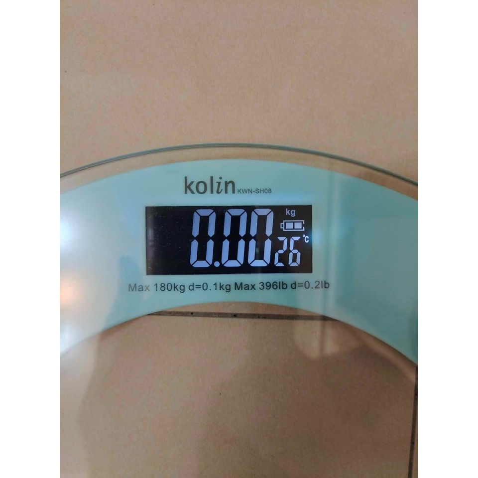 【歌林 kolin】LCD溫度、電量、夜光顯示，電子體重計 (KWN-SH08)