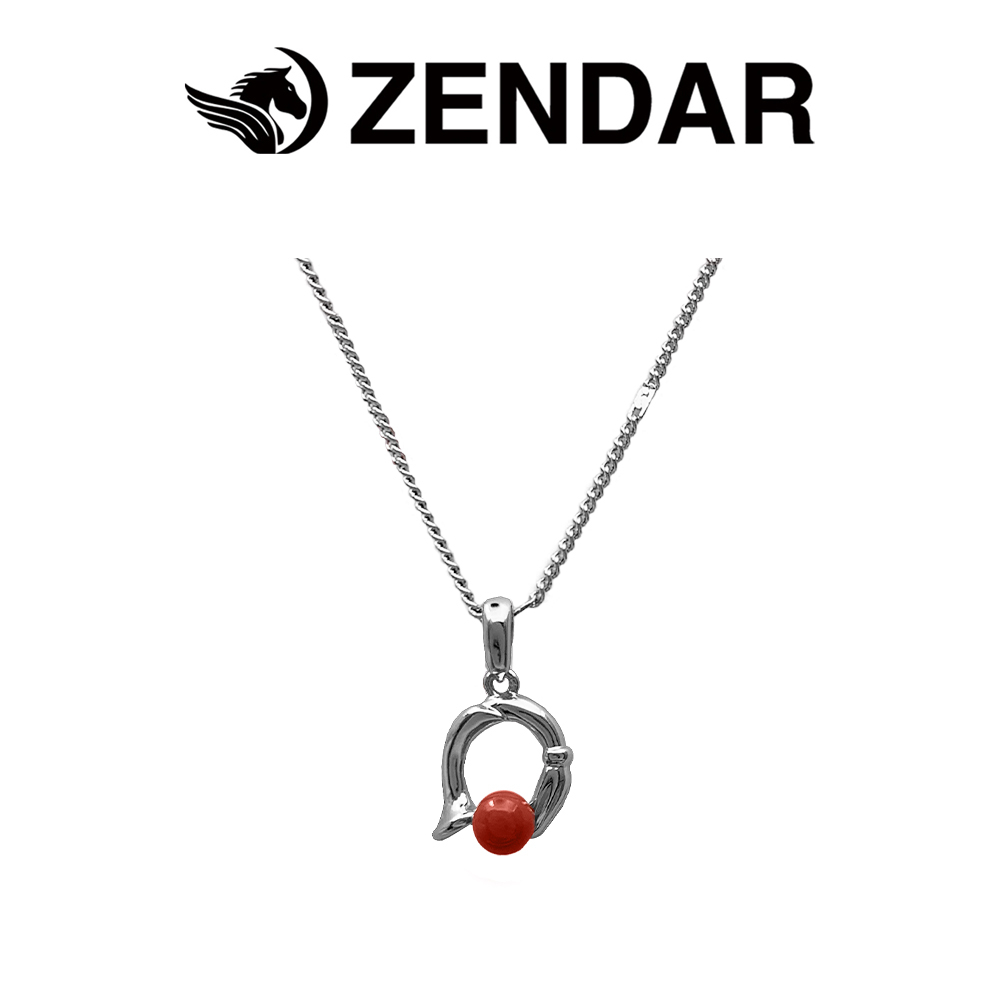 ZENDAR 年度 天然 寶石 設計款-3.5mm 沙丁 珊瑚 墜鍊 項鍊 PROMISE (禮盒包裝附品牌提袋)