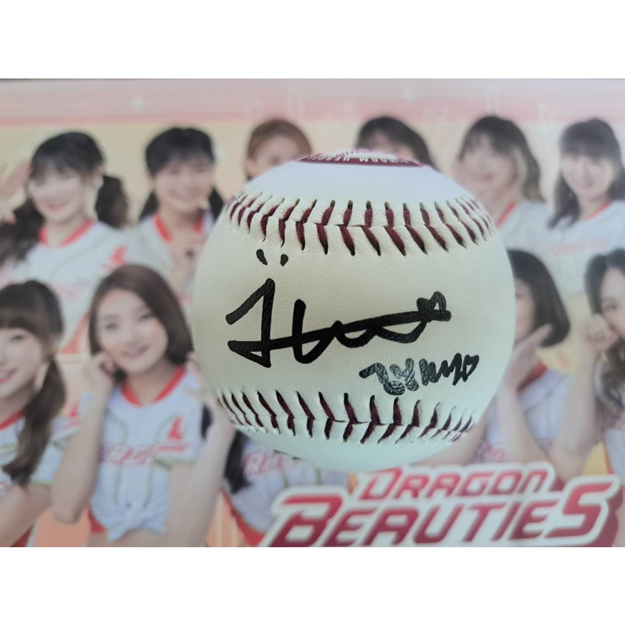 韓國職棒 陪證英雄 啦啦隊 金漢娜 김하나 親筆簽名球 LOGO球