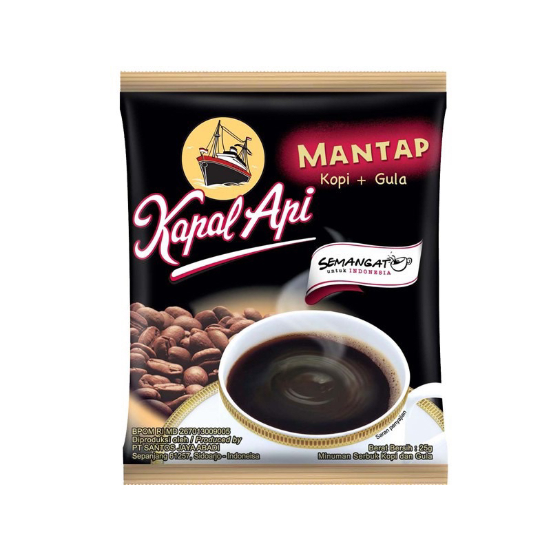 船牌二合一咖啡KAPAL API MANTAP kopi + gula isi 10bks 入10包