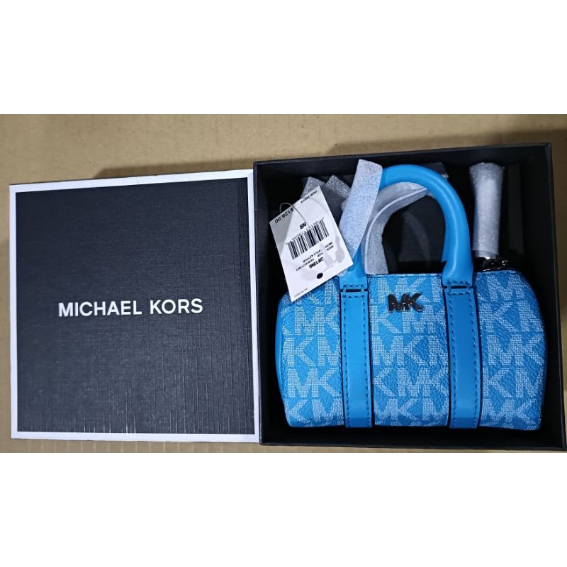Michael Kors MK 波士頓包造型吊飾/鑰匙圈 零錢包 藍色