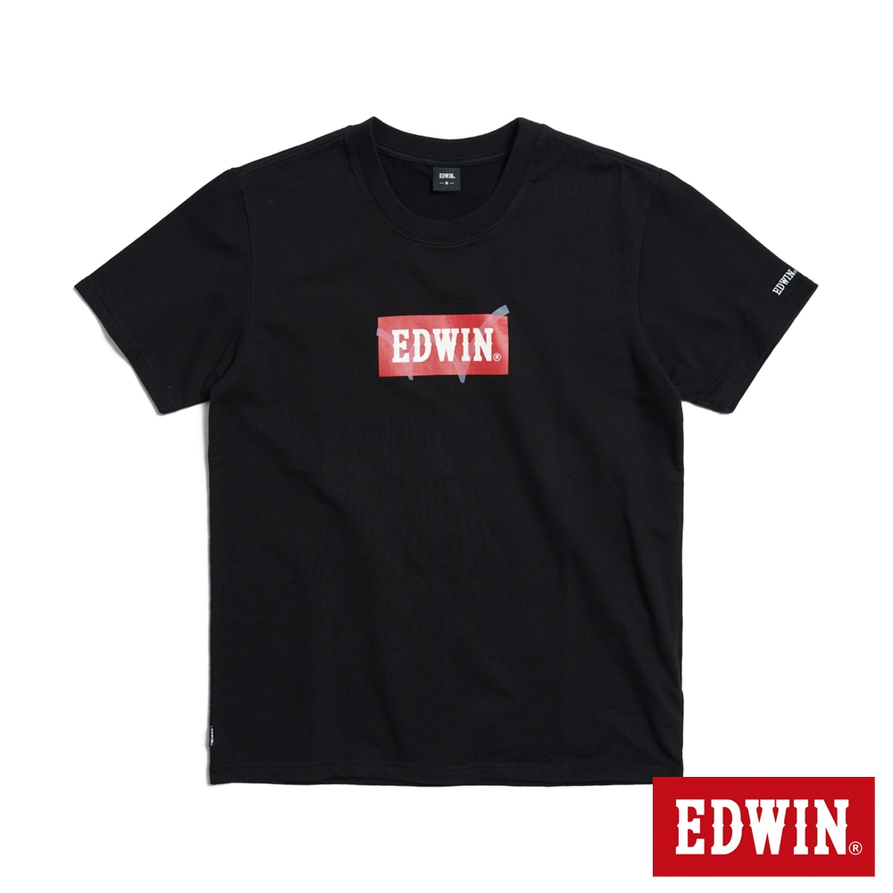 EDWIN 光照魔術BOX短袖T恤(黑色)-男款
