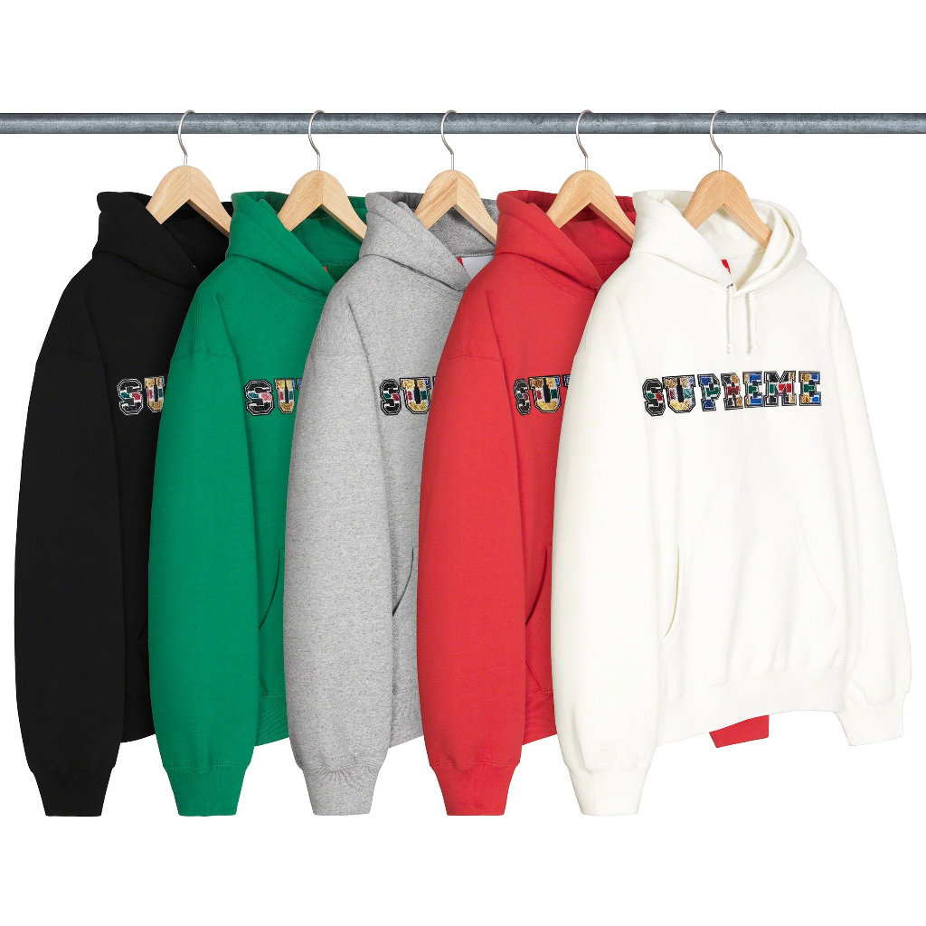 【紐約范特西】預購 SUPREME FW23 COLLEGIATE PATCHWORK LEATHER 帽T