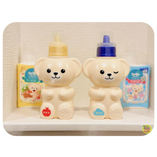 【JPGO】日本製 熊寶貝 fafa繪本系列 衣物柔軟精 限定小熊造型瓶 500ml