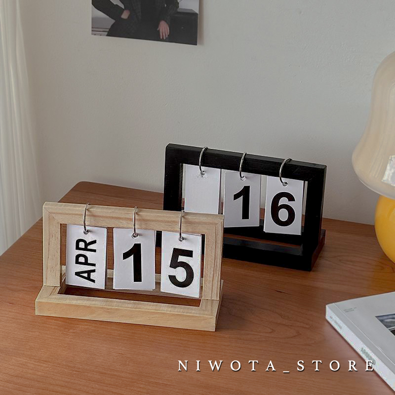 北歐風木質日曆 桌面擺飾 木製日曆 簡約萬年曆 居家裝飾 質感家飾 拍照道具