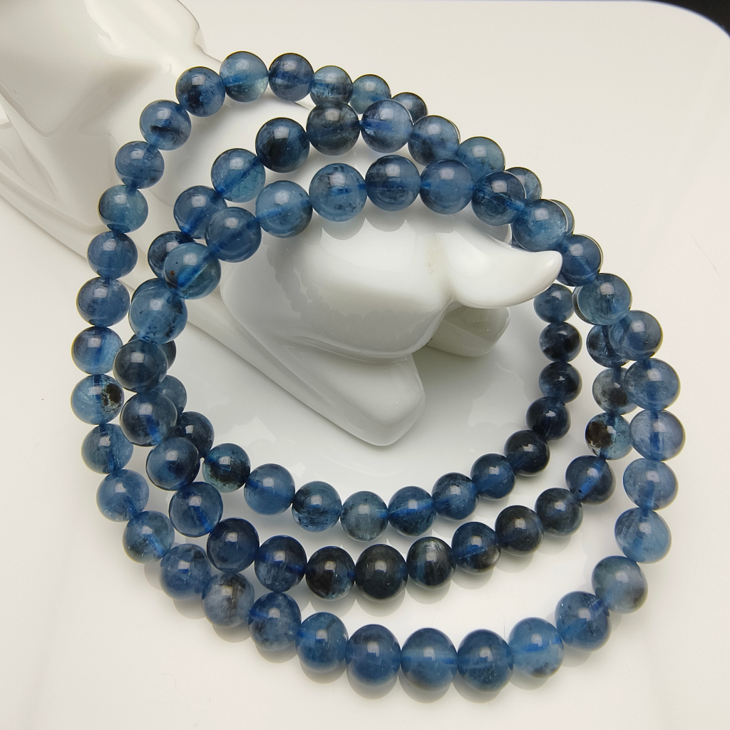[藏石] C0098 魔鬼海藍寶 (繞手三圈) 6mm+  水晶 手珠 手串 手鍊 送禮 天然 台灣現貨