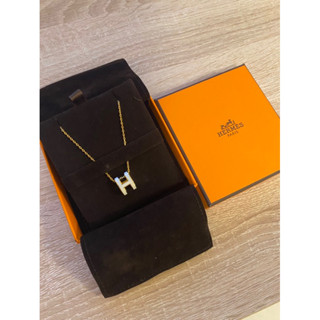 已售出勿下單 Hermes 愛馬仕 Pop H 白H 金色項鍊 新加坡機場購入 有購證 95新 含運免運