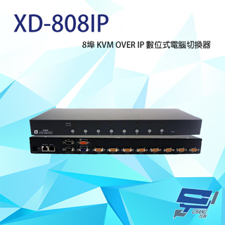 昌運監視器 XD-808IP 8埠 KVM OVER IP 數位式電腦切換器 具二層安全密碼機制 獨立RS-232