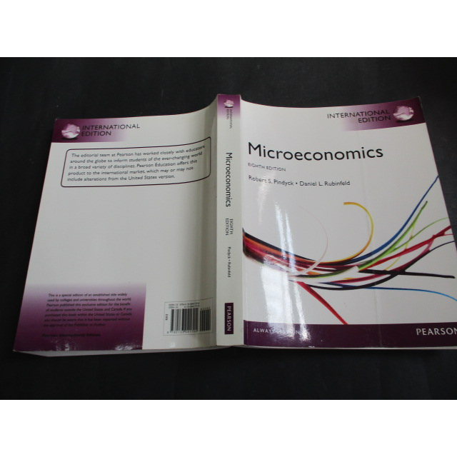 Microeconomics 8/E  Pindyck 9780133041705少許劃記