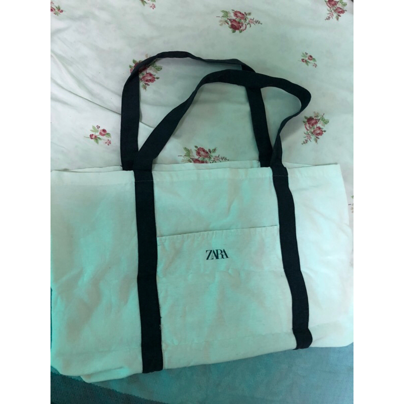 ZARA門市購入棉質購物袋肩背包