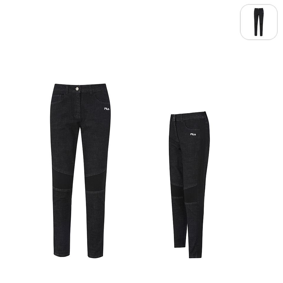 【FILA】女性 牛仔褲-黑色 5PNW-5722-BK