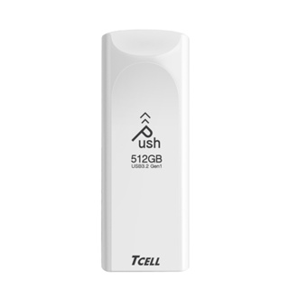 TCELL 冠元 USB3.2 Gen1 Push推推隨身碟(珍珠白) 512GB 【佳瑪】