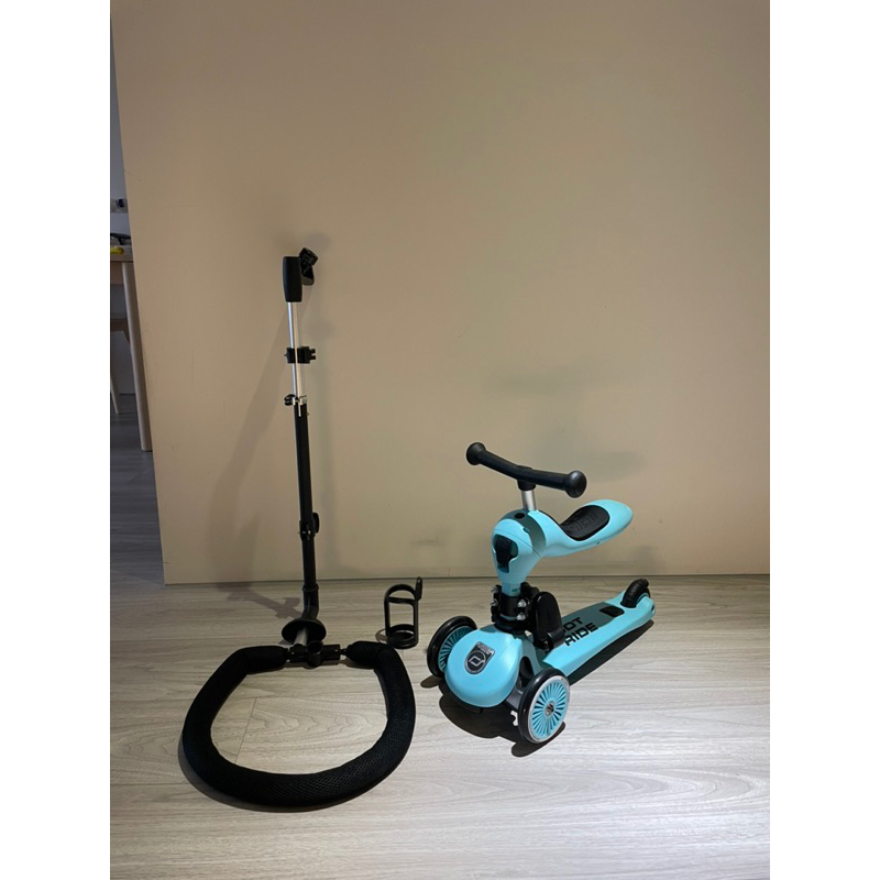 SCOOT &amp; RIDE 奧地利 Cool飛 二合一滑步車 冰酷藍莓  附推桿、腳踏板、護圍、小車鈴、飲料架