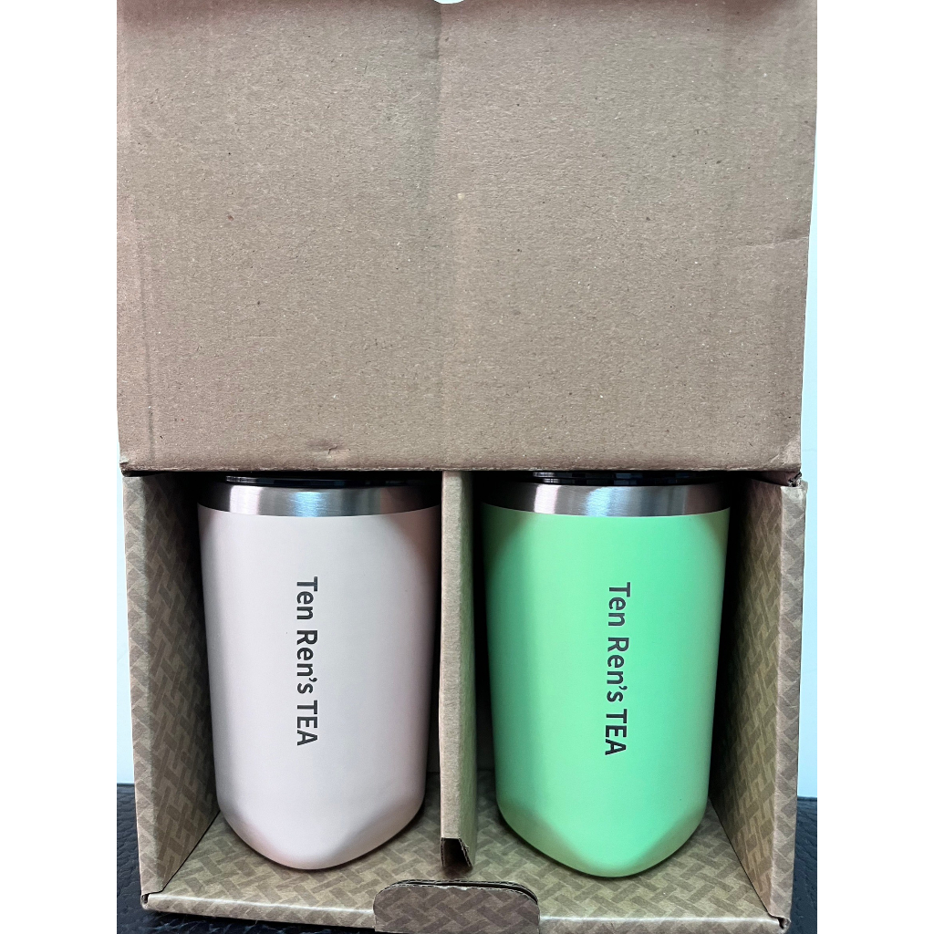 「全新現貨」天仁茗茶「茶彩品茗禮」（不鏽鋼杯 奶茶粉+抹茶綠各1) 適合送禮 交換禮物