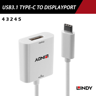 LINDY 林帝 主動式 USB3.1 TYPE-C TO DISPLAYPORT轉接器 (43245)