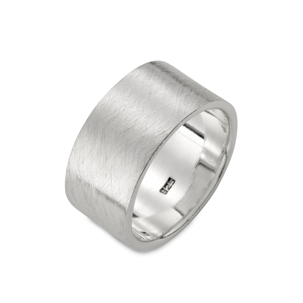 【IR】磨砂感造型 純銀 寬版戒指