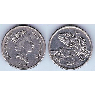 【全球郵幣】紐西蘭1996年5 cents 5分 New Zealand coin AU