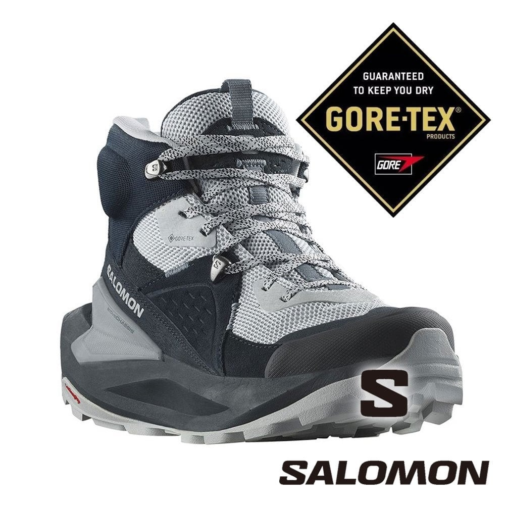 【SALOMON 法國】GT ELIXIR 女中筒登山鞋『 碳黑/珍珠藍/灰』472968